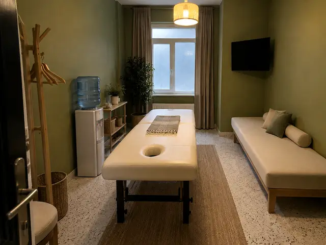 Pencereli, bitkili sakin masaj odası — Çırağan, Masaj Salonun