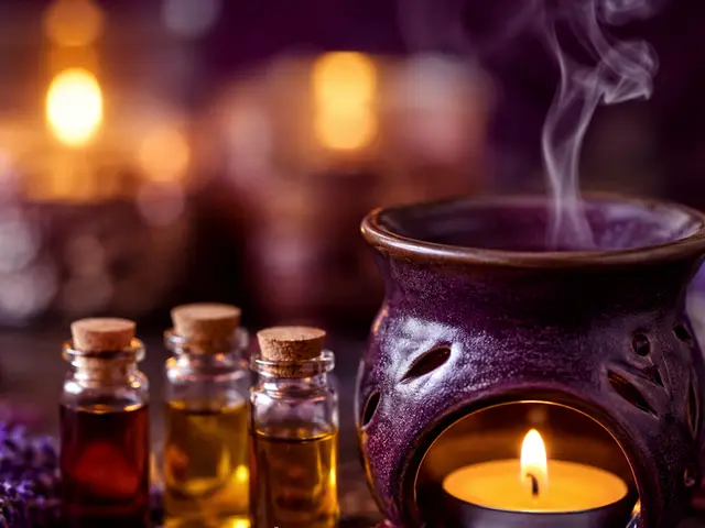 Buhurdanlık ve aromaterapi yağı şişeleri — Çırağan, Masaj Salonun